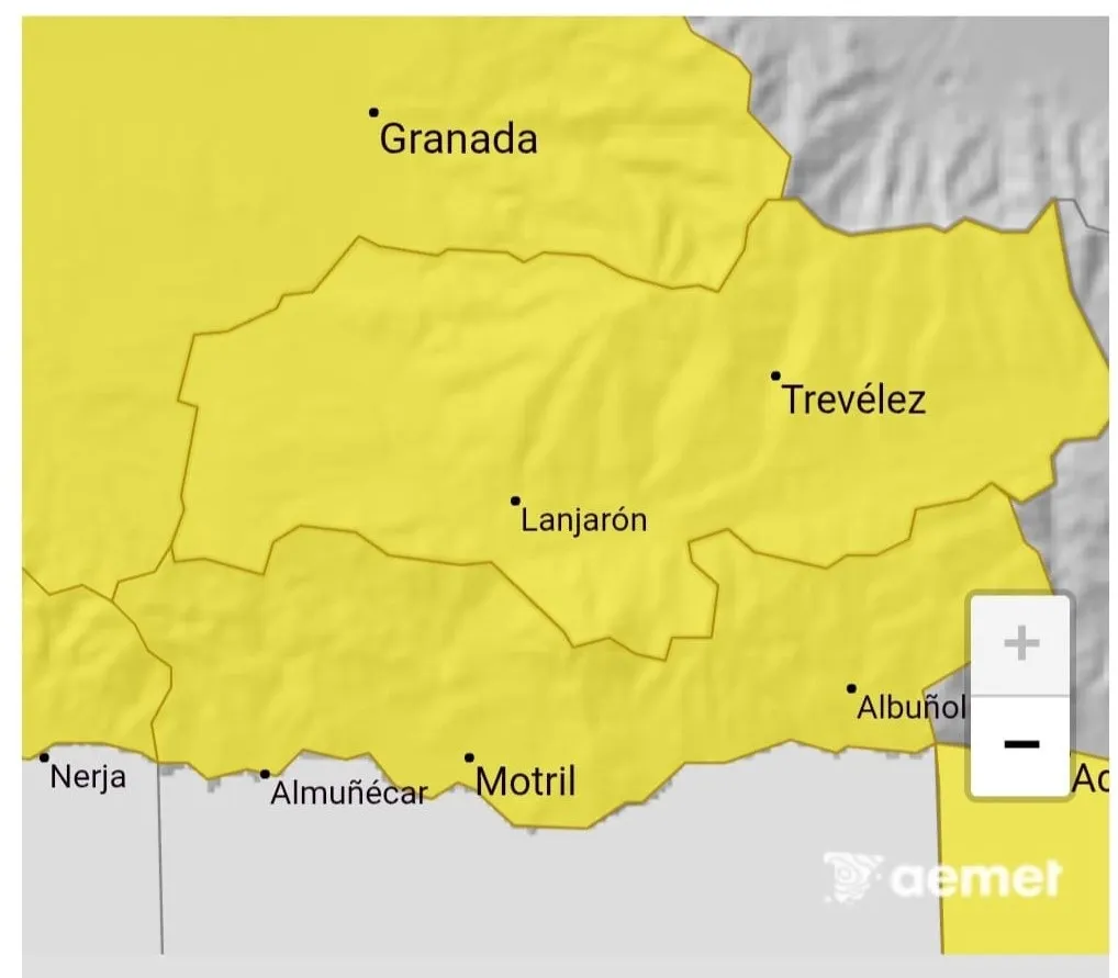 Aviso amarillo por lluvias y tormentas en La Alpujarra este jueves 17 de septiembre