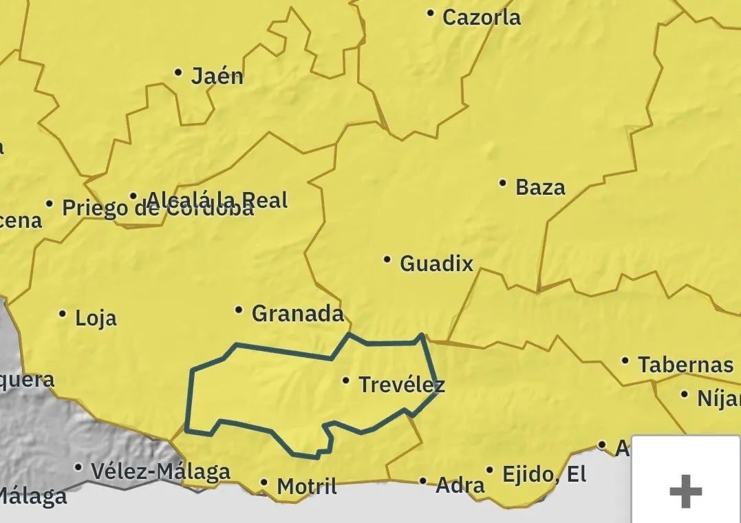 Aviso amarillo por lluvias y tormentas en La Alpujarra hasta la madrugada del miércoles