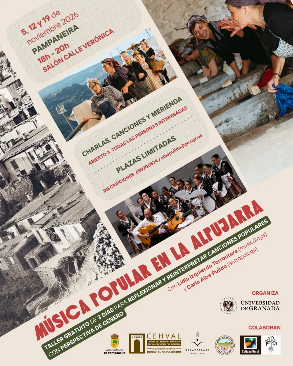 Taller gratuito para reinterpretar canciones populares de La Alpujarra con perspectiva de género